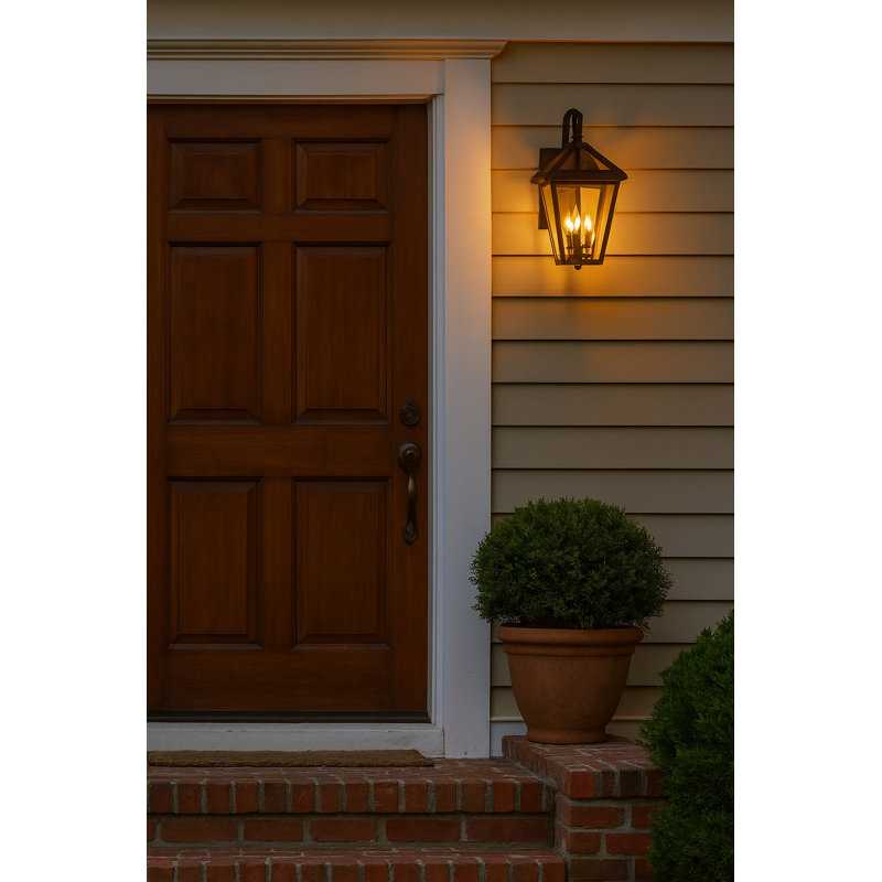 Aalford Place 2-Light Outdoor Wall Lantern, Bronze, 14" H x 8" W x 9" D
