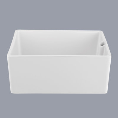 White Ceramic Kitchen Sink 23.6" L X 18" W - To , Easy Maintain Hygiene Single Bowl , Scratch & Stain , Clean