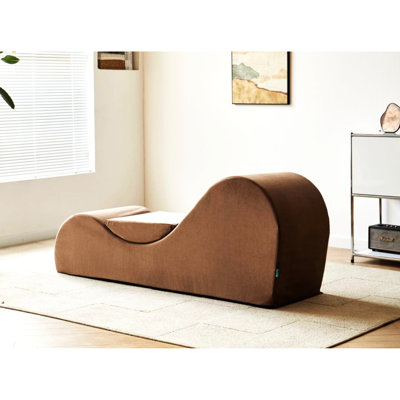 Méridienne ergonomique en brun - Support en mousse haute, housse de chaise longue amovible lavable à la machine, lavable pour la détente
