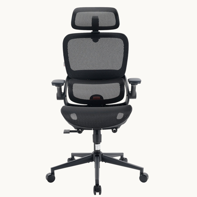 Office Chair with Headrest, White, White