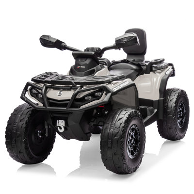 24V 4WD ATV Ride On Car. 2-Seater 4-Wheeler Electric Vehicle for Kids. Bluetooth. LED Lights. 3 Adjustable Speeds. Leather Seats. Electric Off-Road Toy