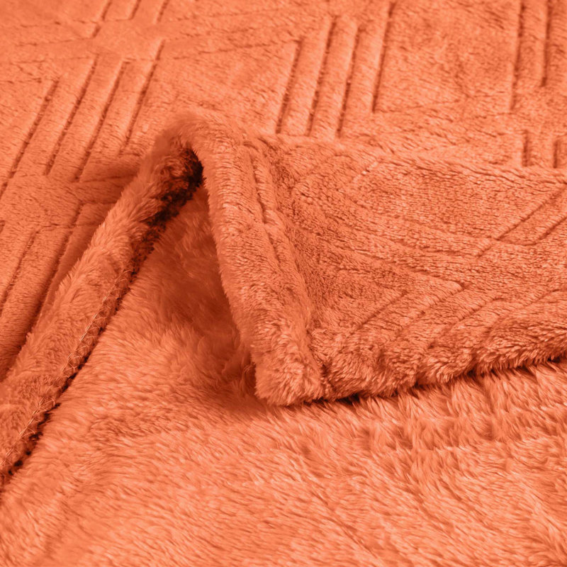 Couverture molletonnée en polyester moelleux Alaska, Double/Grand, Rouille