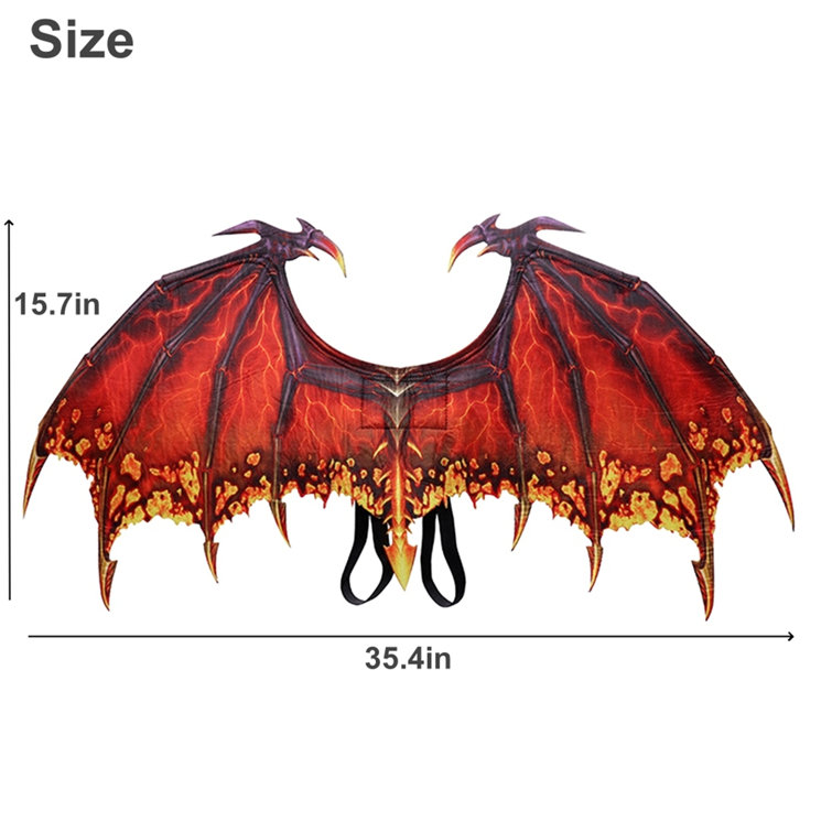 The Holiday Aisle® Halloween Costumes Cosplay Accessories Halloween Devil  Wings Costume Foldable Demon Dragon Bone Wings Red
