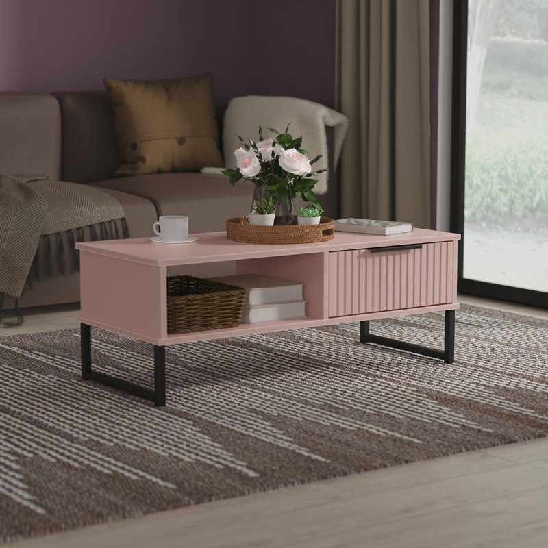 Takirra Coffee Table with Storage, Pink
