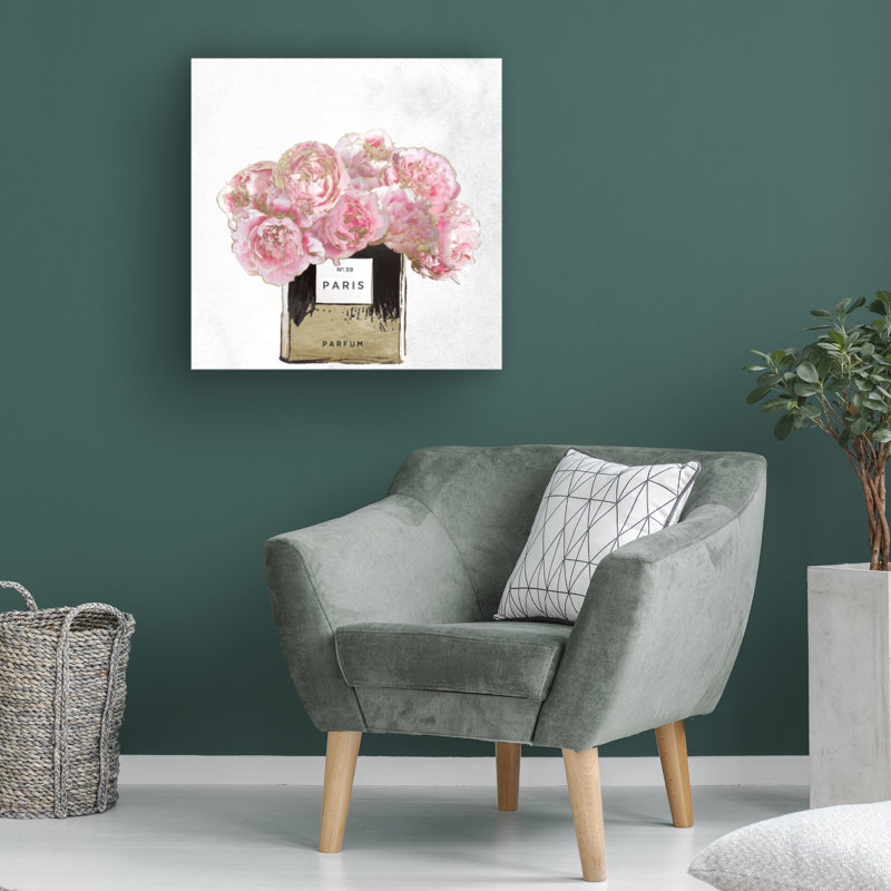 Art sur toile bolognaise, bolle rose, H 14 po x l 14 po