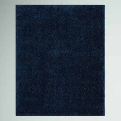 Tapis à poil long bleu marine Aeryn