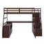 Lit mezzanine avec 7 tiroirs, 2 tablettes et un bureau-734526421