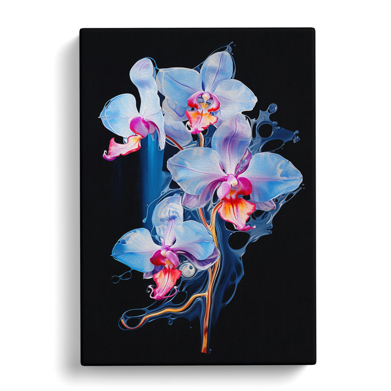 Orchid Flower Gestural No.3 - Wrapped Canvas, 76cm H x 50cm W x 3cm D