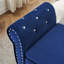 Le banc repose-pieds 63,38 po multifonctionnel en velours avec rangement et pieds en bois massif avec boucle en cristal et 1 coussin
