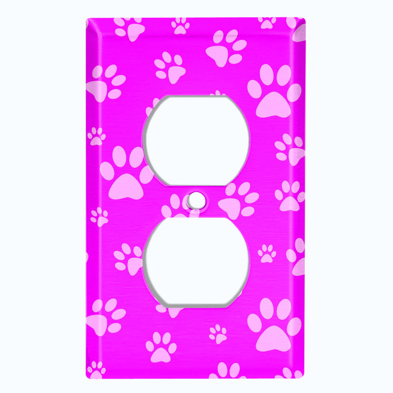 Animals 1 - Gang Toggle Light Switch Standard Wall Plate, Hot Pink