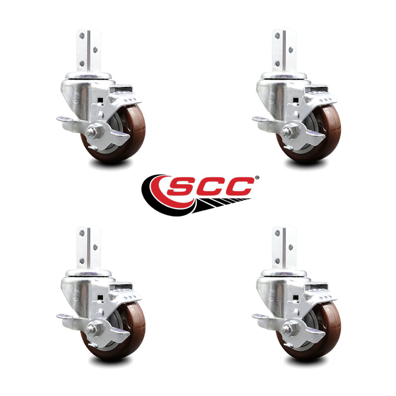 Polyurethane Casters, Maroon