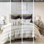 Housse de couette très grand / très grand 100% coton - Lignes horizontales gris anthracite, boutonnée, 4 coins de cravates Literie / gris anthracite, coton, attachée, chambre à coucher