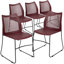 Chaises de vestibule empilables en plastique avec dossier en nid d'abeille Oliverson-1496206832-1496206835-1541484609