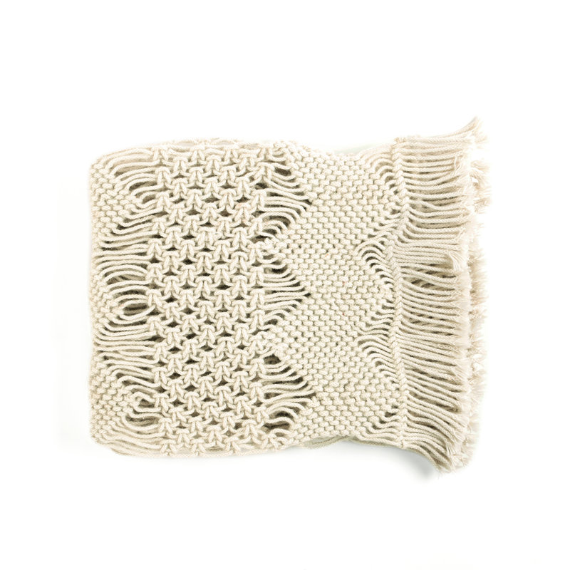  BOHO MACRAME HANDCRAFTED INDOOR/OUTDOOR WASHABLE WATER REPELLENT-TR-NEUTRAL-SINGLE-13X72, Natural