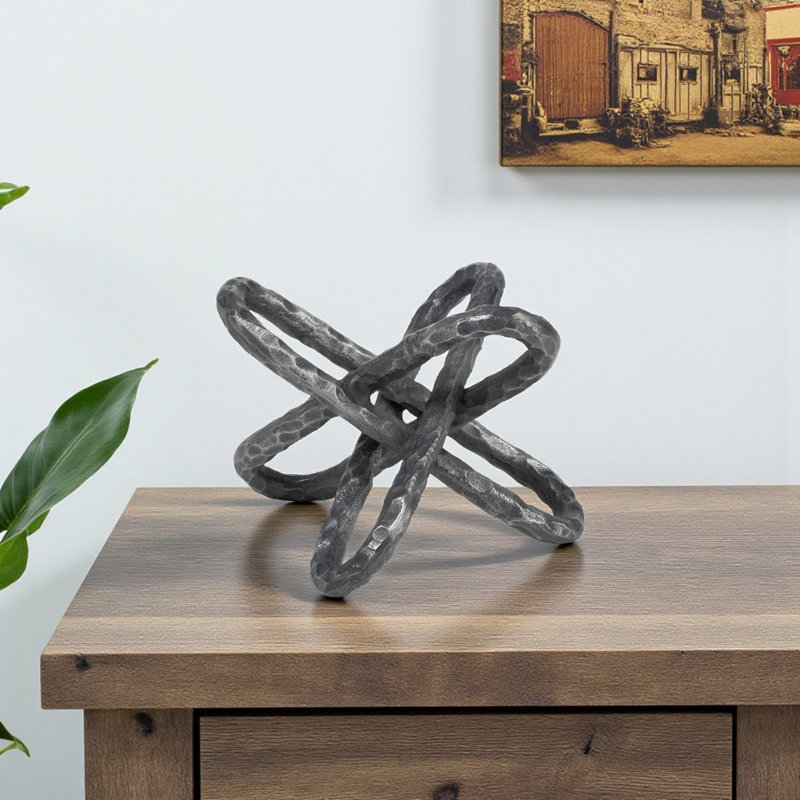 Sculpture de table 10 po, H 10 po x l 10 po x P 10 po, Gris