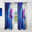 Rideau en lin bleu et mauve-1018307897