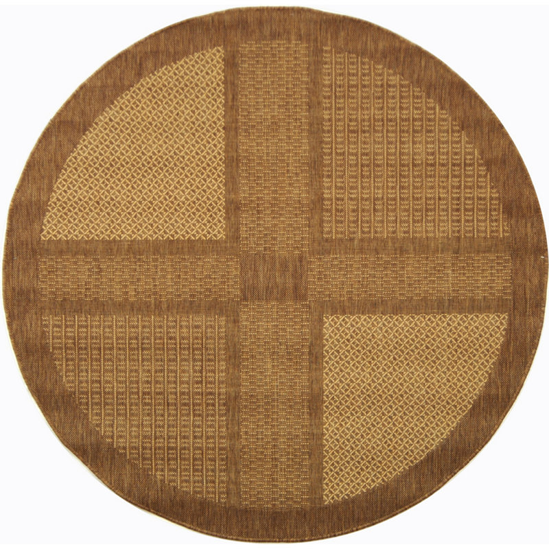 Dirks Performance Geometric Indoor/Outdoor Area Rug, Round 6'7"