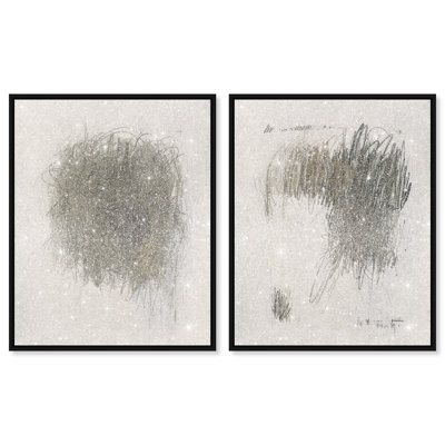 Modernist Sketch Set Canvas Abstract Print by Oliver Gal, Black Frame, 16 x 20