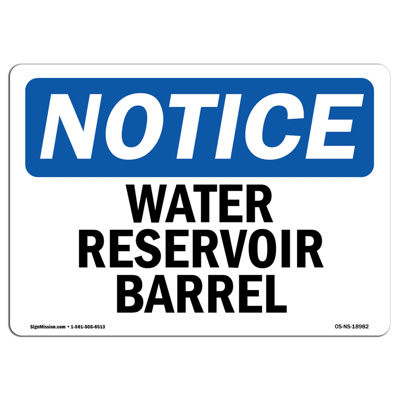 Avis - Enseigne de réservoir d'eau
