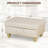 Rectangular Storage Ottoman Bench With Hinged Lid, Faux Leather Footrest For Living Room, Bedroom, Entryway, Champagne, 35"X23.5"X17.5"-487873023