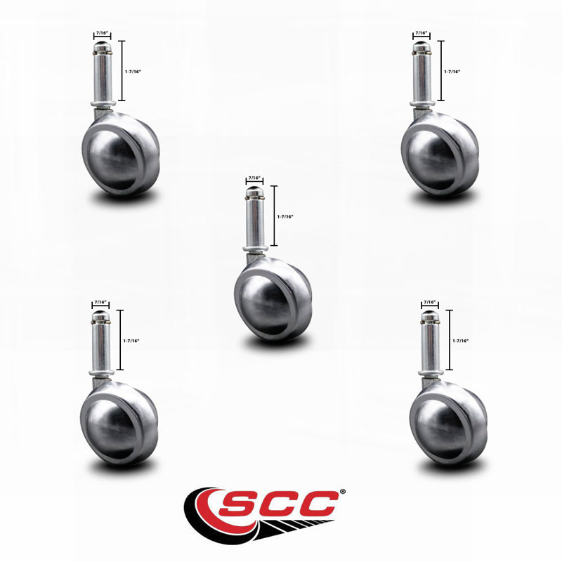 Metal Caster, Bright Chrome