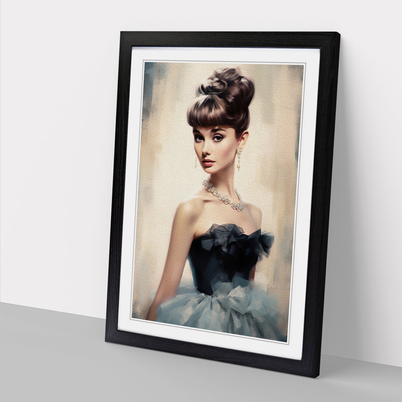 Single Picture Frame Print on Wood, Black Framed, 34cm H x 25cm W
