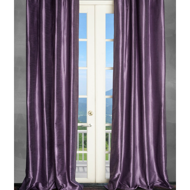 Panneau de rideau simple semi-diaphane avec passe-tringle Shelburne, Mauve, l 50 po x L 108 po