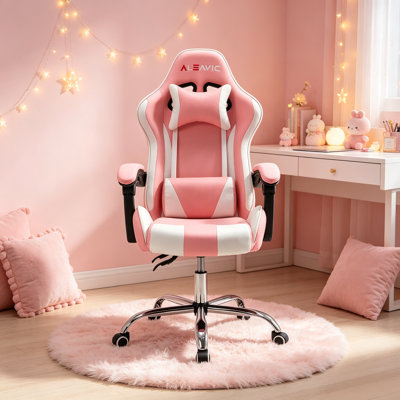 Ergonomic Gaming Chair With Lumbar Support - High Back Reclining Computer Chair For Adults, Soft Double Padded Office Chair With Adjustable Headrest & Height, Black/Blue - Office & Gaming Desk Chair