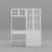 Multifunctional Desk With Integrated Bookcase And Display Cabinet - Elegant White Finish