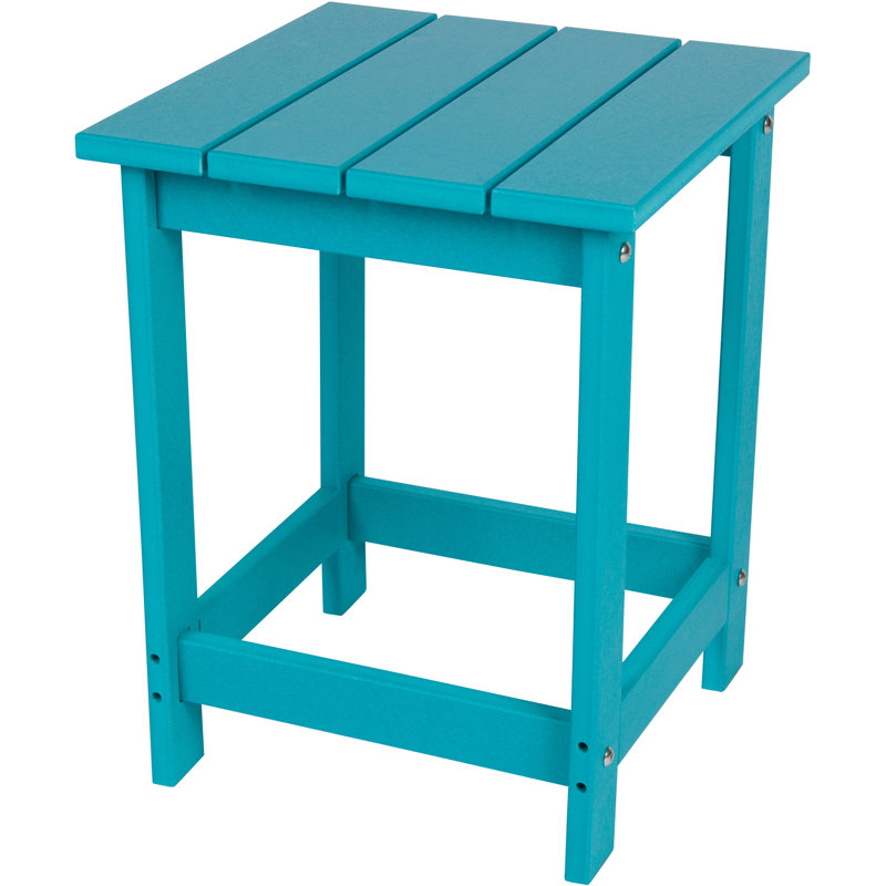 Harper All-Weather Square Adirondack HDPE Plastic/Resin Outdoor Side Table, Blue