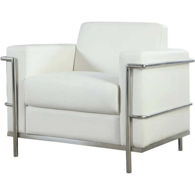 Modern Chrome Frame Accent Club Chair, No Assembly Required