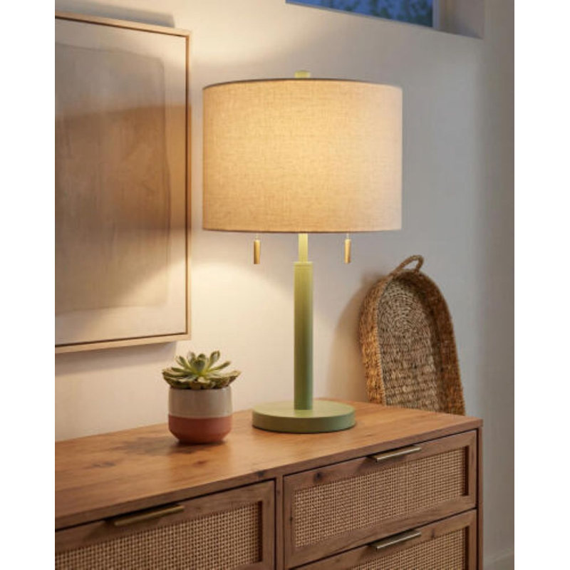 Kenley Table Lamp with Pull Chain, Green