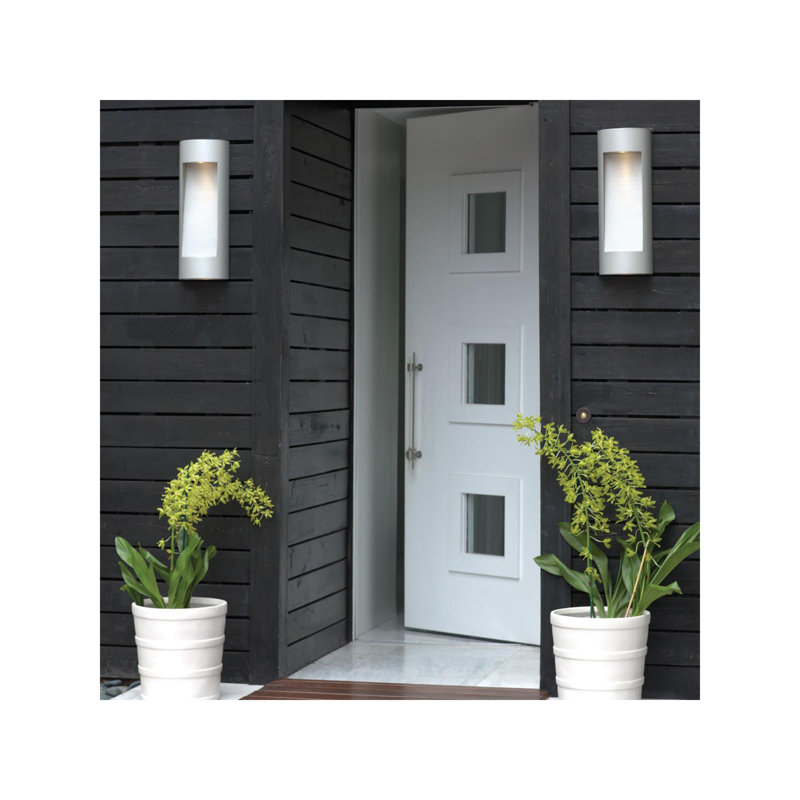 Plafonnier encastré d'extérieur 2 lumières Luna, H 24 po x l 9 po x P 4 po, DEL, Titane