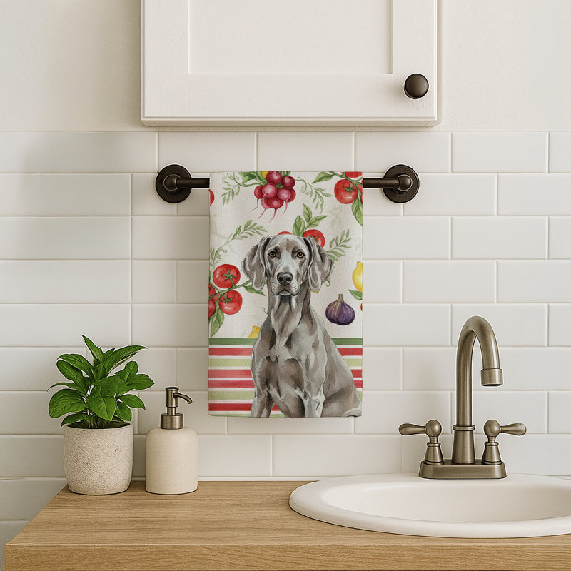 Weimaraner Vegetables Kitchen Towel, Weimaraner