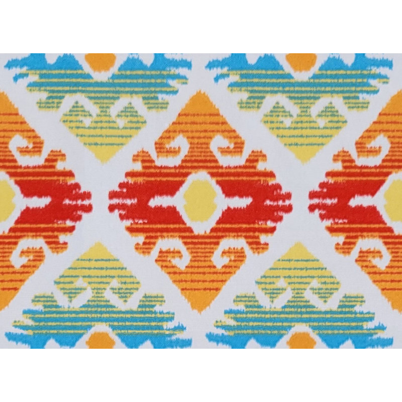 Red and Orange Ikat Indoor/Outdoor Reversible Lumbar Pillow
