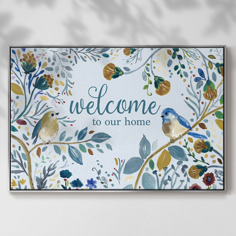 Welcome to our home, reproduction d'art sur toile, Argent, H 25 po x l 37 po x P 2 po