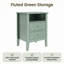 Table de chevet cannelée verte de 45,7 cm (18 po) avec 2 tiroirs - Table de chevet moderne pour chambre et salon