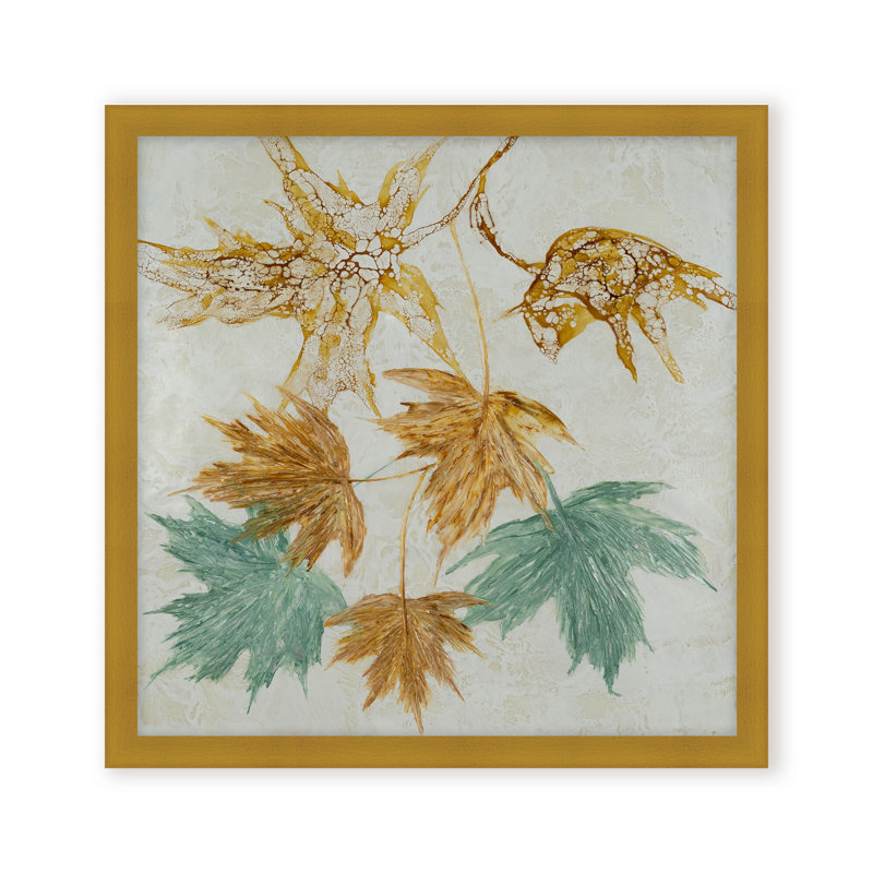 Nature Inspired "Lustrous Foliage" Canvas Wall Art By , 20" H x 20" W x 1.125" D, Framed Matted Print, Brown