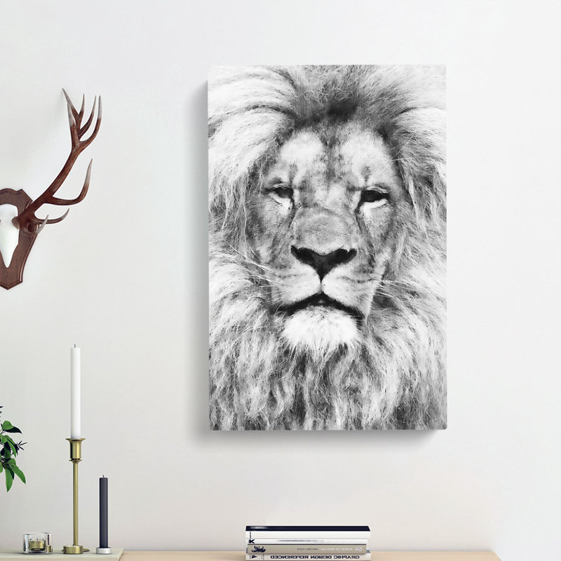 Lion Portrait - Wrapped Canvas, 50cm H x 35cm W x 3cm D