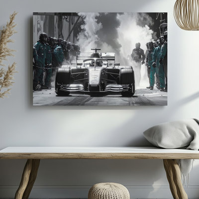 F1 Pit Stop Mercedes Amg Petronas Frozen In Motion Wall Art Canvas Ready To Hang Gallery Wrapped Home Decor Modern Design Premium Quality