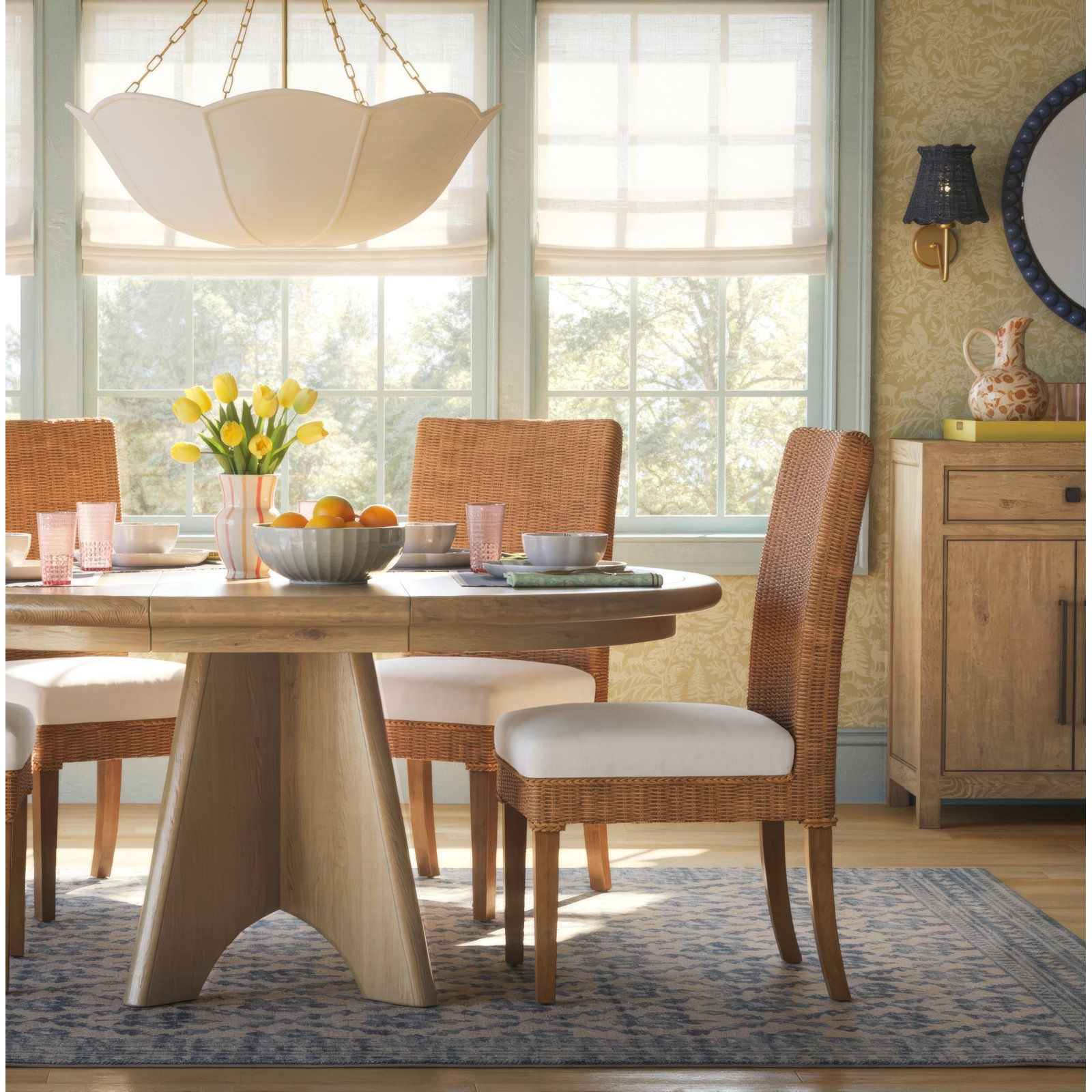 Finnian Natural Tapered Chandelier Shade, Indigo