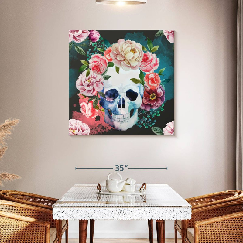 Kerner Floral Skull, 39" H x 39" W