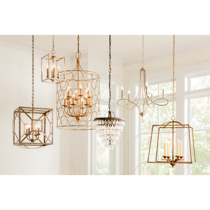 Montejano 4 - Light Square/Rectangle Pendant, 14" H x 8" W x 8" D, Aged Brass