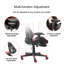 Blue Elephant Adjustable Ergonomic Faux Leather PC & Racing Game Chair with Footrest-415451123