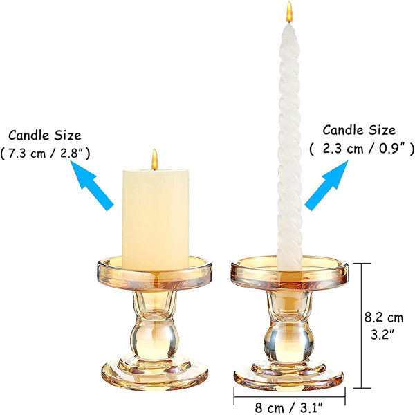 Mercer41 Glass Candle Holder, Taper Candlestick Holders, Decorative Candle  Sticks Set Of 3, For Formal Events, Wedding, Church, Holiday, Table  Centerpiece Decoration | Wayfair.Co.Uk