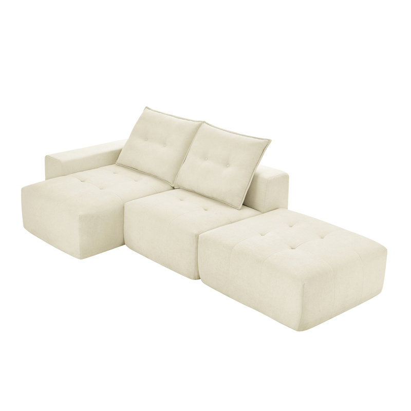 Canapé modulaire modulaire sans assemblage requis, Beige