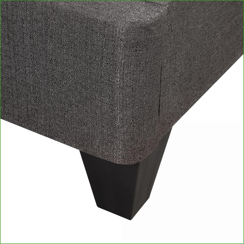 Twin XL Upholstered Platform Bed Frame, Dark Gray Linen Wood Base, No Box Spring Needed