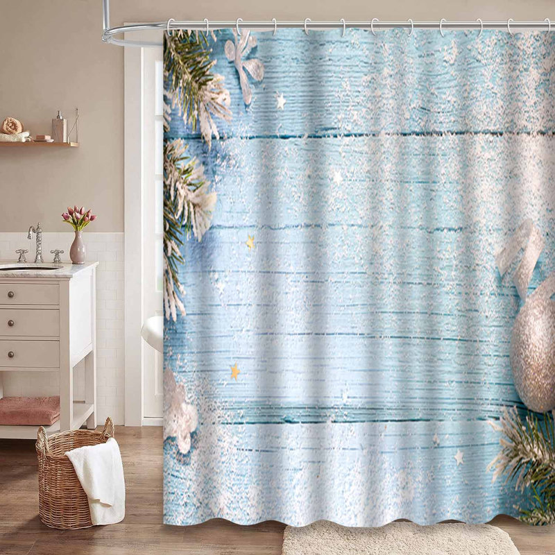 Rideau de douche Snow Christmas, L 72 po x l 84 po