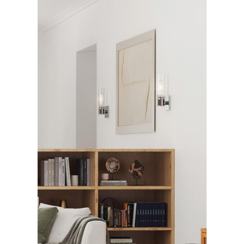 Steel Armed Sconce, Polished Chrome
