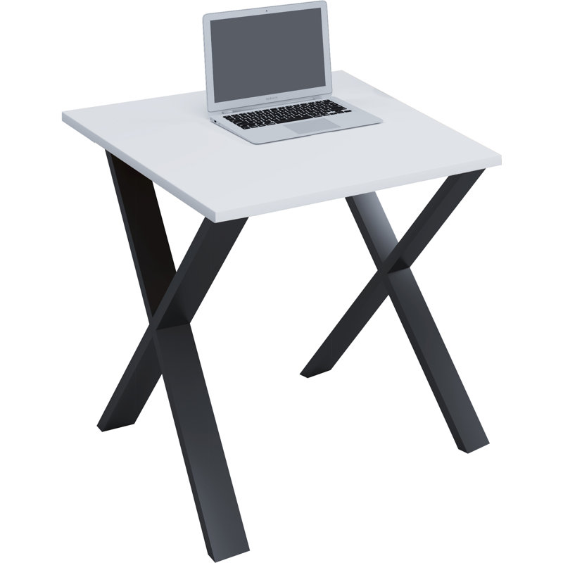 Remey Writing Desk, 76cm H x 110cm W x 50cm D, White/Black